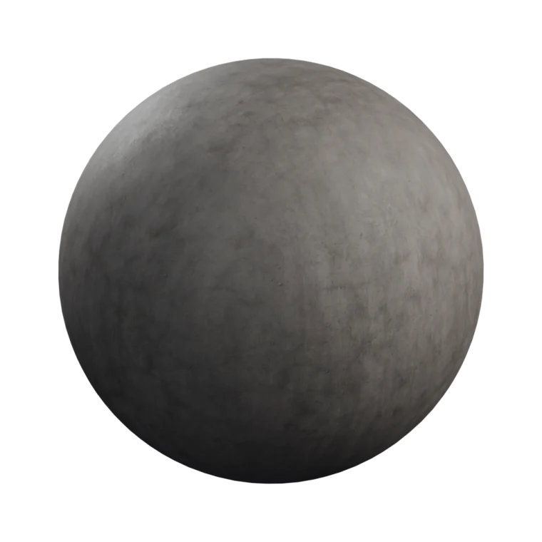 A sphere finished with a concrete texture set