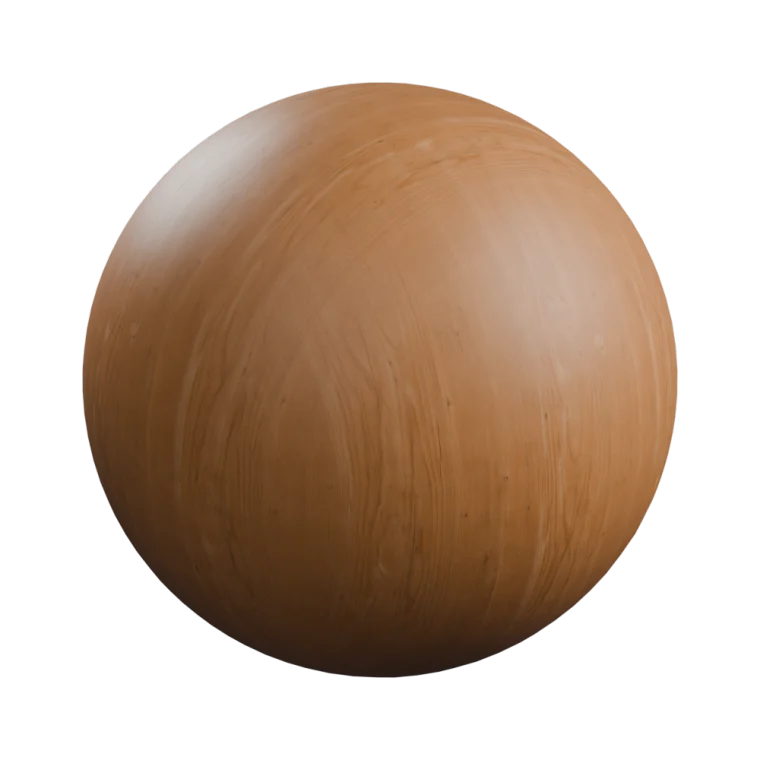 A sphere finished with a wood texture set